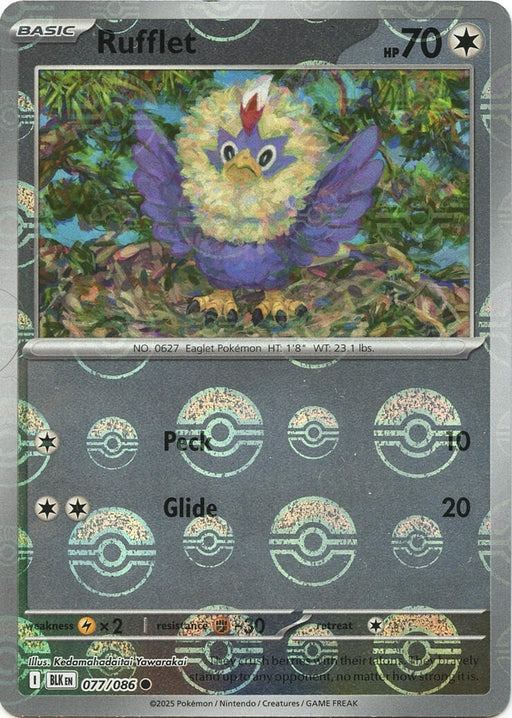 Image for Rufflet (Poke Ball Pattern) (077/086) (Holofoil) [SV: Black Bolt] - Pokemon