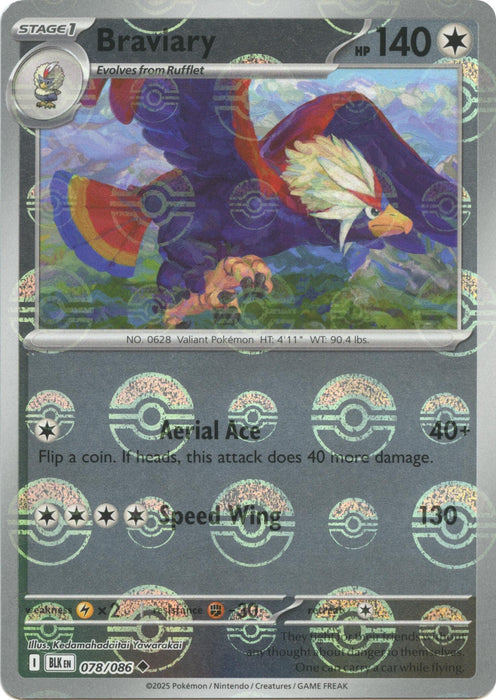 Braviary (Poke Ball Pattern) (078/086) (Holofoil) [SV: Black Bolt]