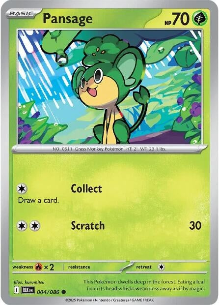 Image for Pansage (004/086) (Reverse Holofoil) [SV: Black Bolt] - Pokemon