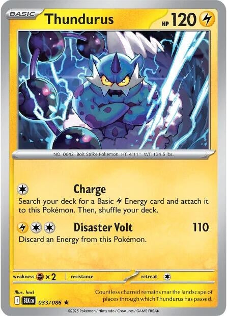 Image for Thundurus (033/086) (Reverse Holofoil) [SV: Black Bolt] - Pokemon