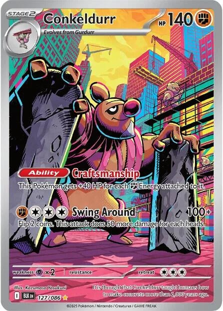 Image for Conkeldurr (127/086) (Holofoil) [SV: Black Bolt] - Pokemon