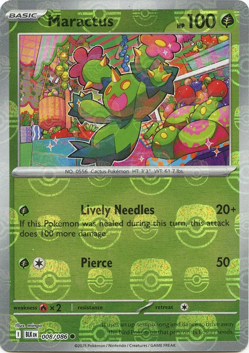 Maractus (Master Ball Pattern) (008/086) (Holofoil) [SV: Black Bolt]