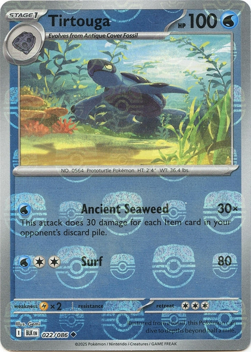 Image for Tirtouga (Master Ball Pattern) (022/086) (Holofoil) [SV: Black Bolt] - Pokemon