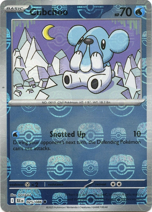 Image for Cubchoo (Master Ball Pattern) (025/086) (Holofoil) [SV: Black Bolt] - Pokemon