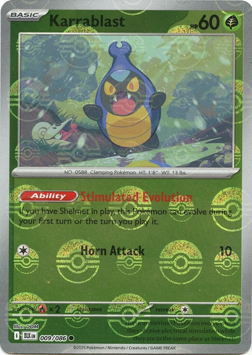 Karrablast (Poke Ball Pattern) (009/086) (Holofoil) [SV: Black Bolt]