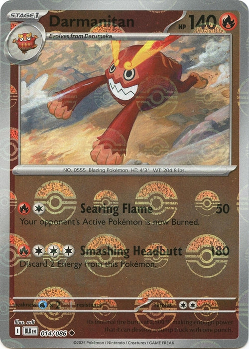 Darmanitan (Poke Ball Pattern) (014/086) (Holofoil) [SV: Black Bolt]