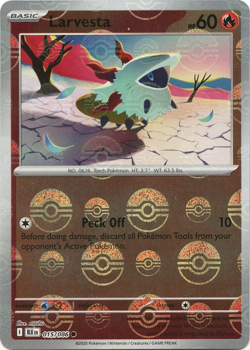 Larvesta (Poke Ball Pattern) (015/086) (Holofoil) [SV: Black Bolt]
