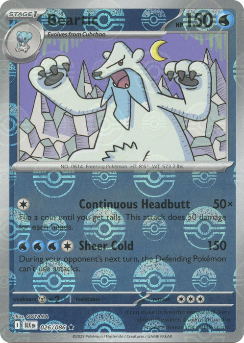 Beartic (Poke Ball Pattern) (026/086) (Holofoil) [SV: Black Bolt]