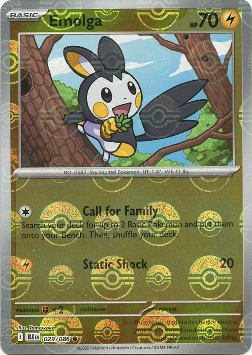 Image for Emolga (Poke Ball Pattern) (029/086) (Holofoil) [SV: Black Bolt] - Pokemon