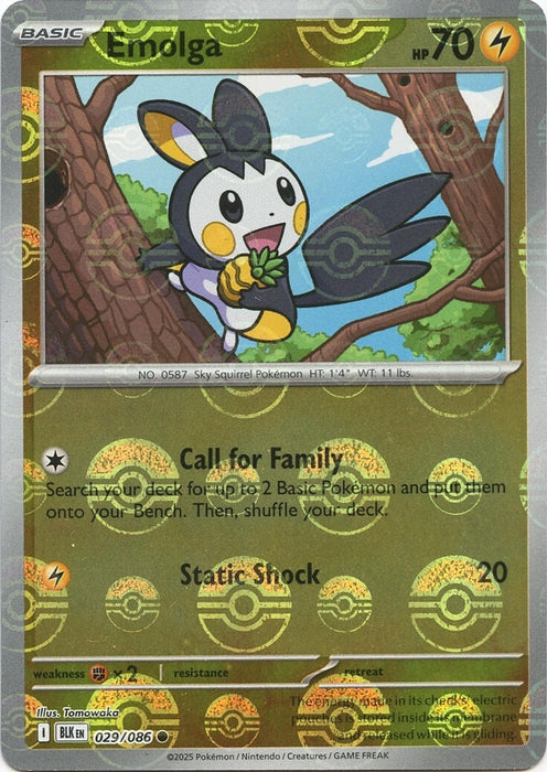 Emolga (Poke Ball Pattern) (029/086) (Holofoil) [SV: Black Bolt]