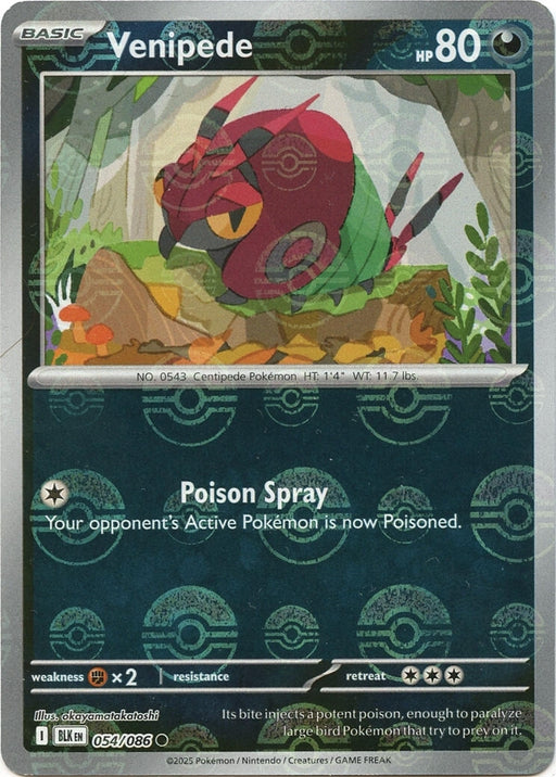 Image for Venipede (Poke Ball Pattern) (054/086) (Holofoil) [SV: Black Bolt] - Pokemon