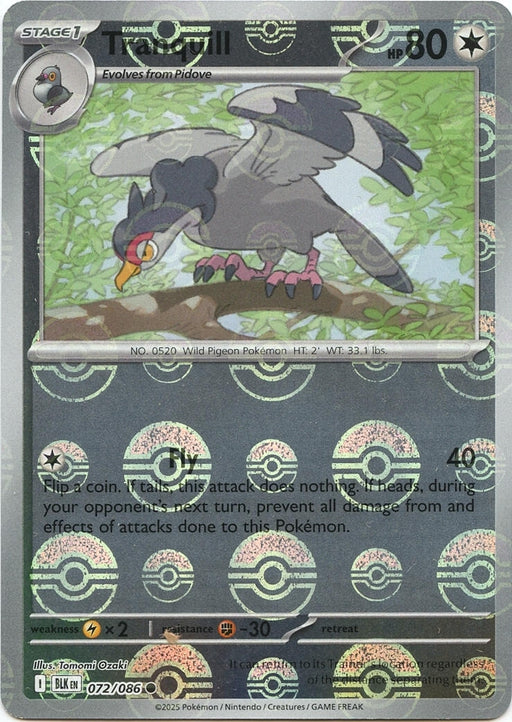 Image for Tranquill (Poke Ball Pattern) (072/086) (Holofoil) [SV: Black Bolt] - Pokemon
