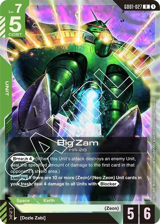 Image for Big Zam (GD01-027) (Holofoil) [Newtype Rising] - Gundam Card Game