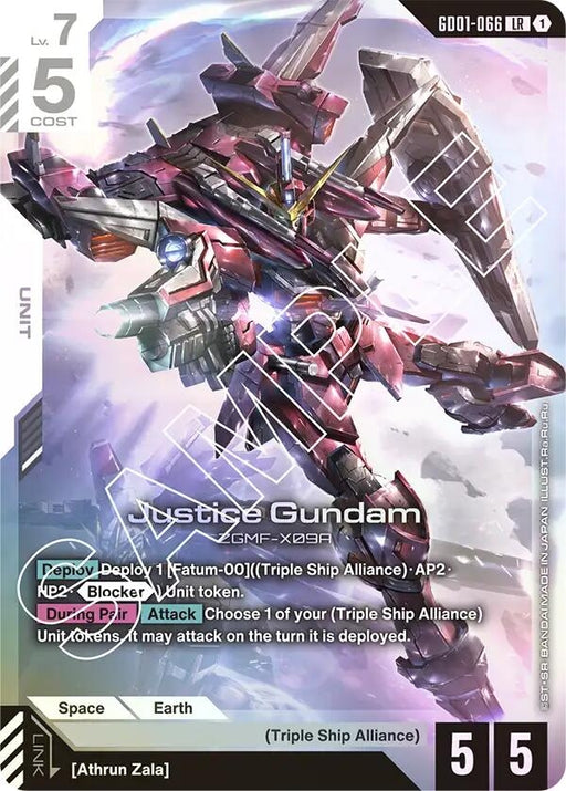 Image for Justice Gundam (GD01-066) (Holofoil) [Newtype Rising] - Gundam Card Game
