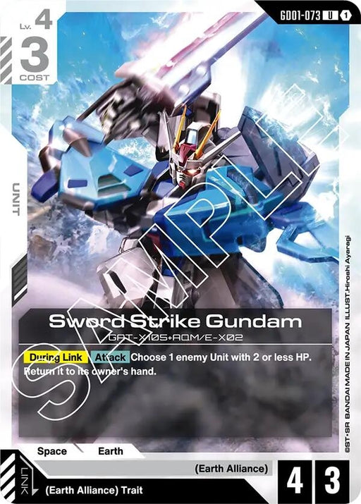 Image for Sword Strike Gundam (GD01-073) [Newtype Rising] - Gundam Card Game
