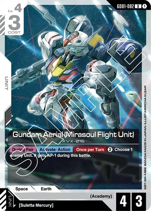 Image for Gundam Aerial (Mirasoul Flight Unit) (GD01-082) [Newtype Rising] - Gundam Card Game