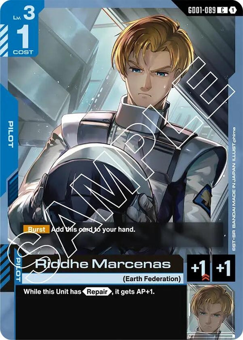 Image for Riddhe Marcenas (GD01-089) [Newtype Rising] - Gundam Card Game