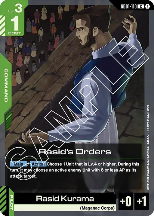 Image for Rasid's Orders (GD01-110) [Newtype Rising] - Gundam Card Game