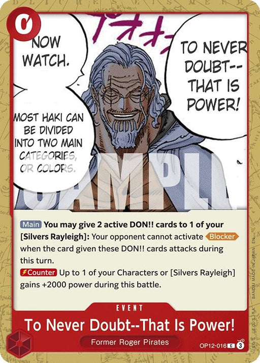 Image for To Never Doubt--That Is Power! (OP12-016) [Legacy of the Master] - One Piece Card Game