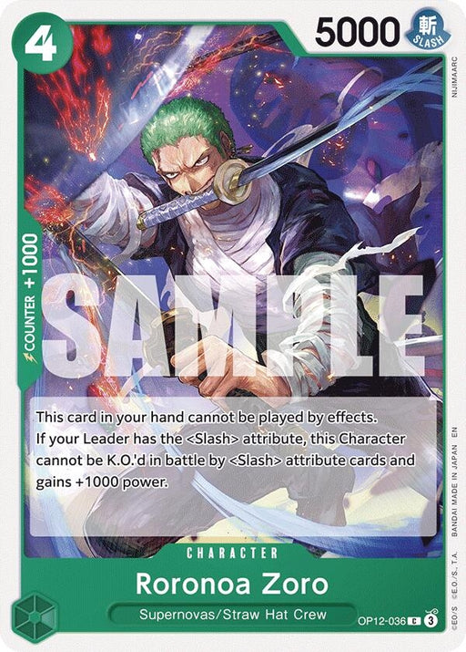 Image for Roronoa Zoro (036) (OP12-036) [Legacy of the Master] - One Piece Card Game