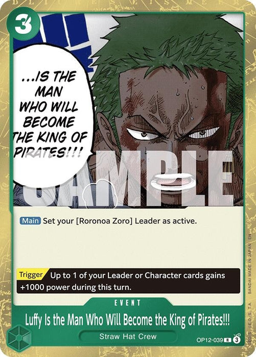 Image for Luffy Is the Man Who Will Become the King of Pirates!!! (OP12-039) (Foil) [Legacy of the Master] - One Piece Card Game
