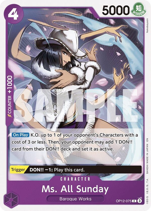 Image for Ms. All Sunday (OP12-075) [Legacy of the Master] - One Piece Card Game
