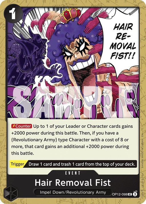 Image for Hair Removal Fist (OP12-098) [Legacy of the Master] - One Piece Card Game