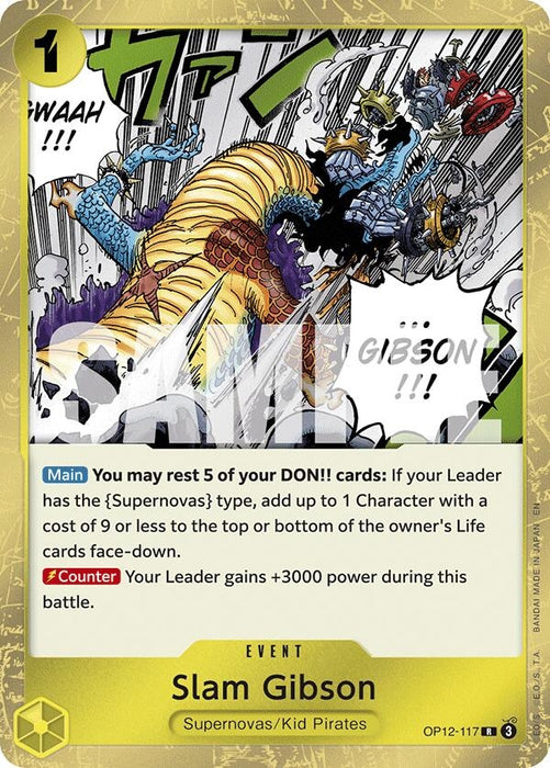 Image for Slam Gibson (OP12-117) (Foil) [Legacy of the Master] - One Piece Card Game