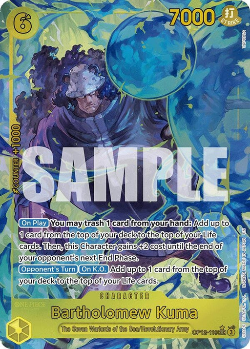 Image for Bartholomew Kuma (Alternate Art) (OP12-119) (Foil) [Legacy of the Master] - One Piece Card Game