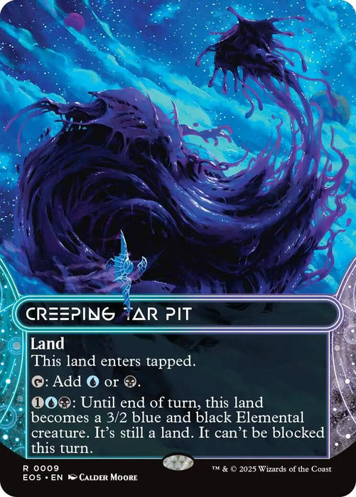 Image for Creeping Tar Pit (0009) (Borderless) (9) (Foil) [Edge of Eternities: Stellar Sights] - Magic: The Gathering