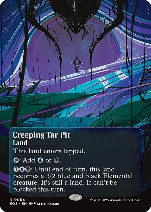 Image for Creeping Tar Pit (0054) (Borderless) (54) (Foil) [Edge of Eternities: Stellar Sights] - Magic: The Gathering