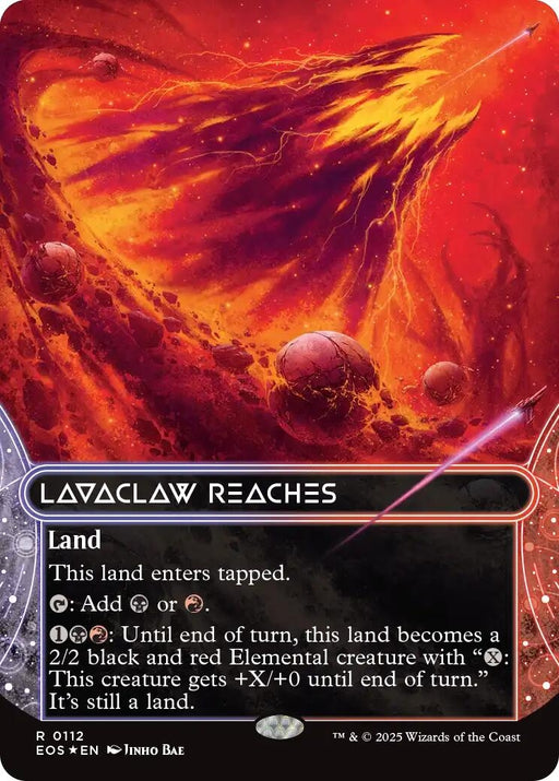 Image for Lavaclaw Reaches (0112) (Borderless) (Galaxy Foil) (112) (Foil) [Edge of Eternities: Stellar Sights] - Magic: The Gathering