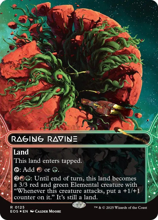 Image for Raging Ravine (0125) (Borderless) (Galaxy Foil) (125) (Foil) [Edge of Eternities: Stellar Sights] - Magic: The Gathering