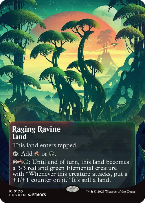 Image for Raging Ravine (0170) (Borderless) (Galaxy Foil) (170) (Foil) [Edge of Eternities: Stellar Sights] - Magic: The Gathering