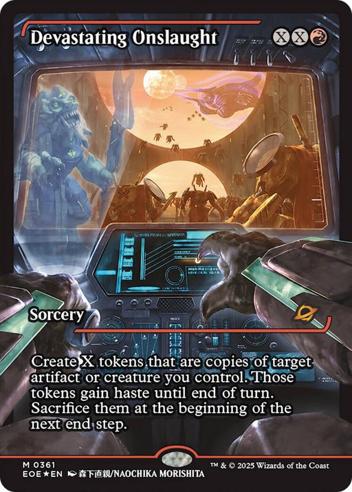 Image for Devastating Onslaught (0361) (Showcase) (361) (Foil) [Edge of Eternities] - Magic: The Gathering