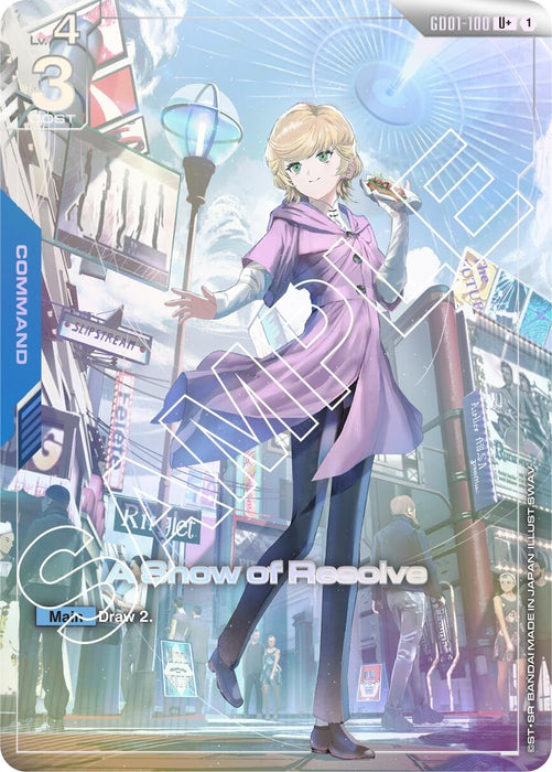 Image for A Show of Resolve (U+) (GD01-100) (Holofoil) [Newtype Rising] - Gundam Card Game