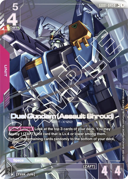 Duel Gundam (Assault Shroud) (LR+) (GD01-045) (Holofoil) [Newtype Rising]