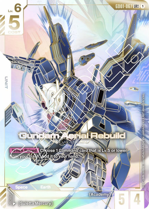Image for Gundam Aerial Rebuild (LR++) (GD01-067) (Holofoil) [Newtype Rising] - Gundam Card Game