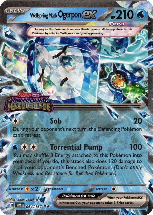 Image for Wellspring Mask Ogerpon ex (Twilight Masquerade Stamp) (064/167) (Holofoil) [Miscellaneous Cards & Products] (MCAP) - Pokemon