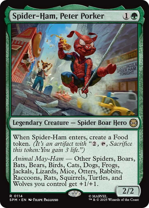 Image for Spider-Ham, Peter Porker (114) (Foil) [Marvel's Spider-Man] - Magic: The Gathering