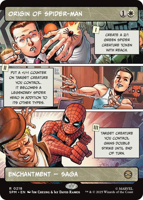 Image for Origin of Spider-Man (Borderless) (218) (Foil) [Marvel's Spider-Man] - Magic: The Gathering