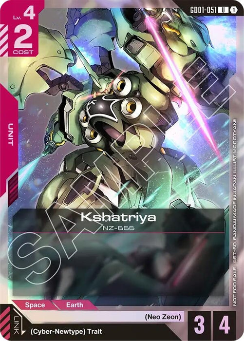 Image for Kshatriya (GD01-051) (Store Tournament Participant Pack 01) (GD01-051) (Holofoil) [Gundam Promotional Cards] - Gundam Card Game