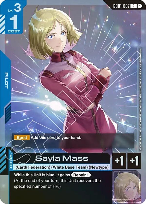 Image for Sayla Mass (Store Tournament Participant Pack 01) (GD01-087) (Holofoil) [Gundam Promotional Cards] - Gundam Card Game