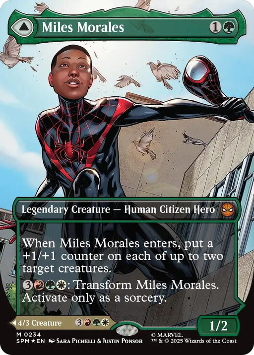 Image for Miles Morales (0234) (Borderless) (234) (Foil) [Marvel's Spider-Man] - Magic: The Gathering