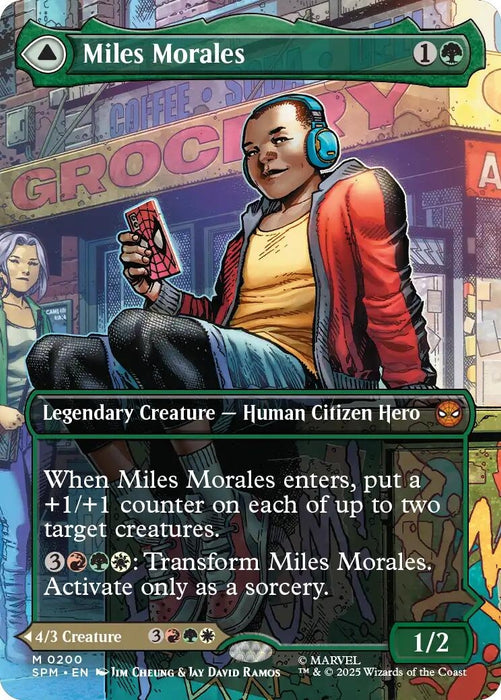 Image for Miles Morales (0200) (Borderless) (200) (Foil) [Marvel's Spider-Man] - Magic: The Gathering