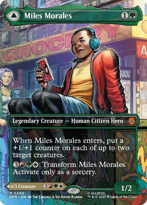 Image for Miles Morales (0200) (Borderless) (200) (Foil) [Marvel's Spider-Man] - Magic: The Gathering