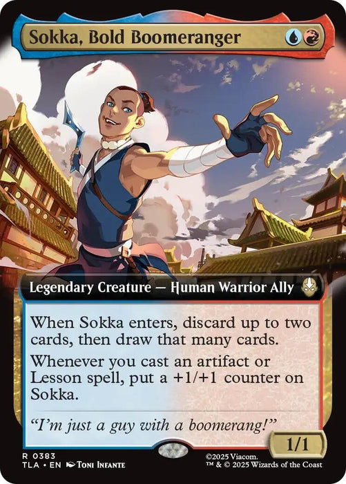 Image for Sokka, Bold Boomeranger (Extended Art) (383) (Foil) [Avatar: The Last Airbender] - Magic: The Gathering