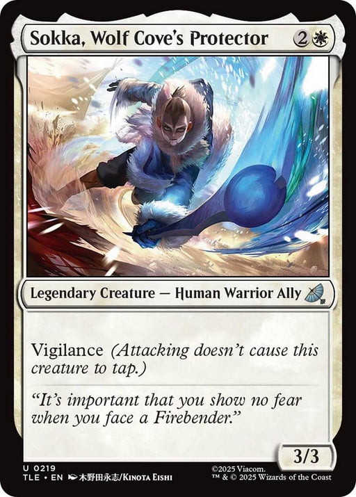 Image for Sokka, Wolf Cove's Protector (0219) (219) (Foil) [Avatar: The Last Airbender: Eternal-Legal] - Magic: The Gathering