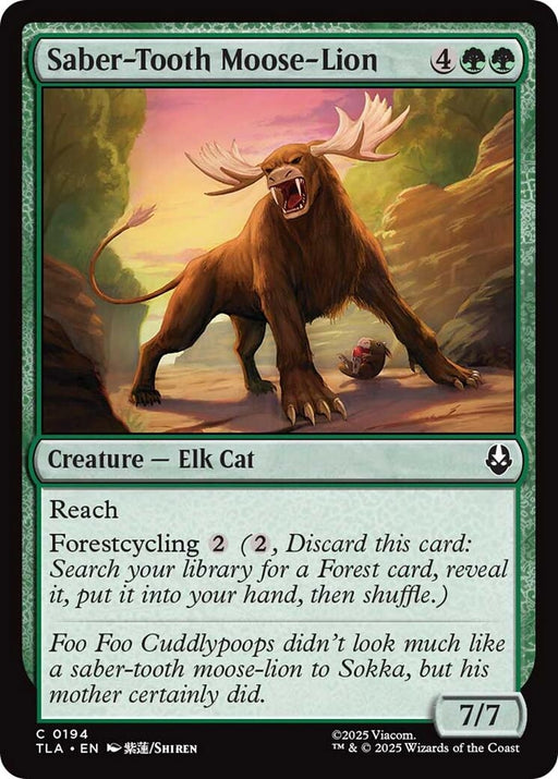 Image for Saber-Tooth Moose-Lion (194) (Foil) [Avatar: The Last Airbender] - Magic: The Gathering