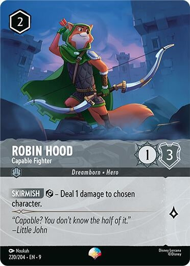 Image for Robin Hood - Capable Fighter (Epic) (220/204) (Holofoil) [Fabled] - Disney Lorcana